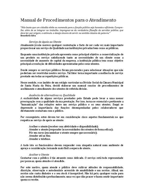 MANUAL DE PROCEDIMENTOS PARA ATENDIMENTO À .